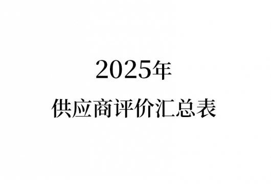 2025年供应商评价汇总表